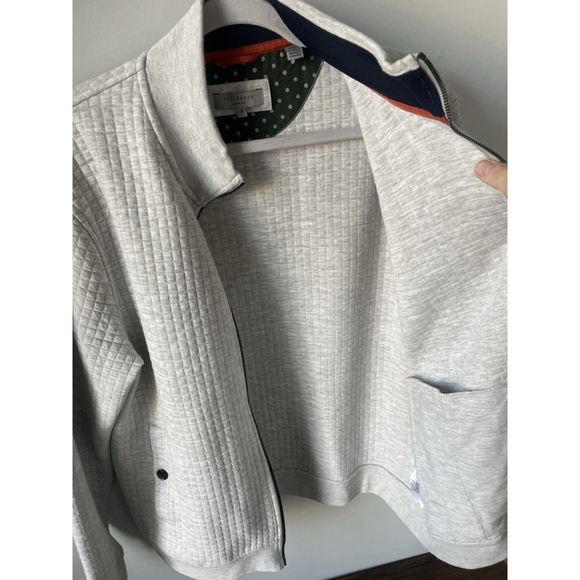 Ted Baker London, Men’s 5 (X-Large) , Full Zip Quilted Gray Sweatshirt - Picture 10 of 12